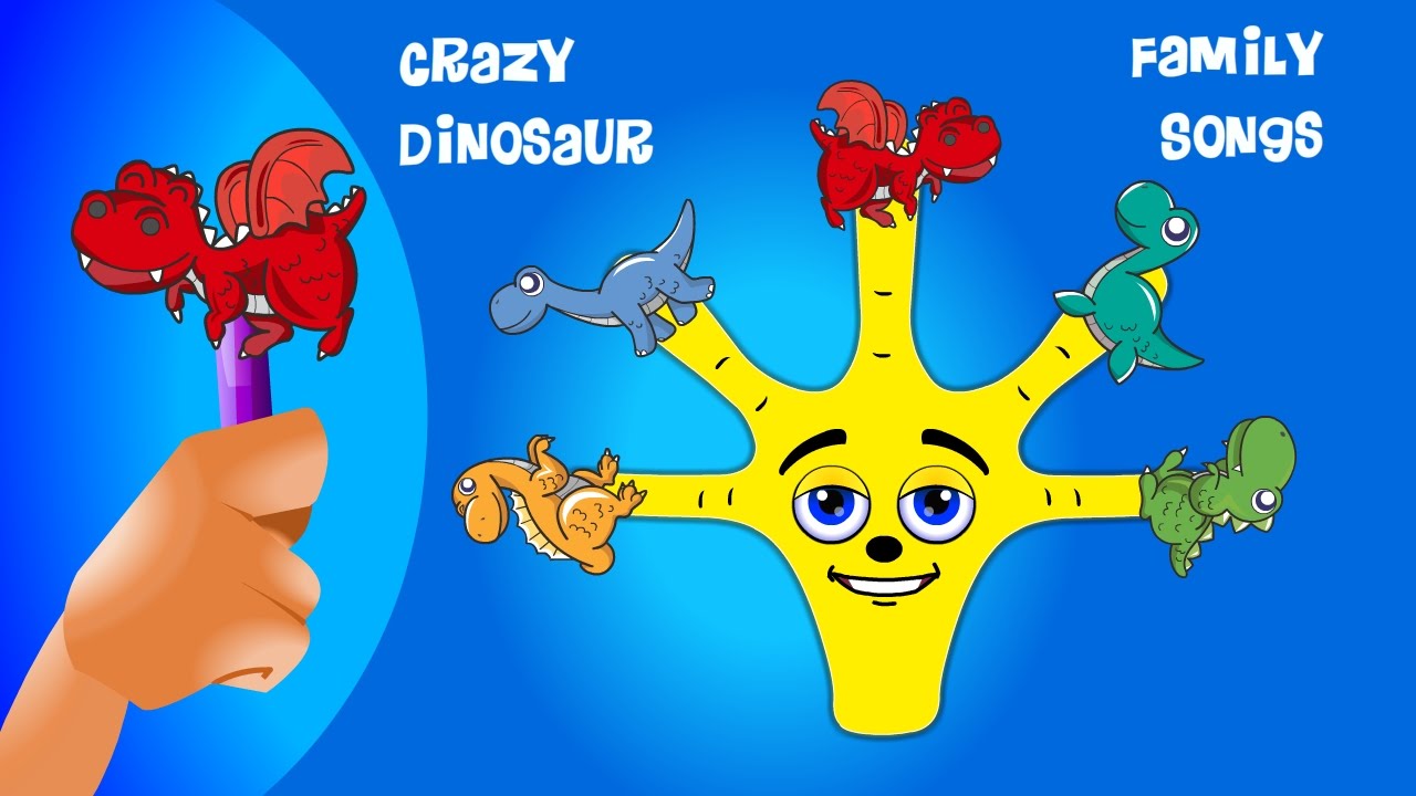 Finger Family Crazy Dinosaur Family Nursery Rhyme | Funny Finger Family ...