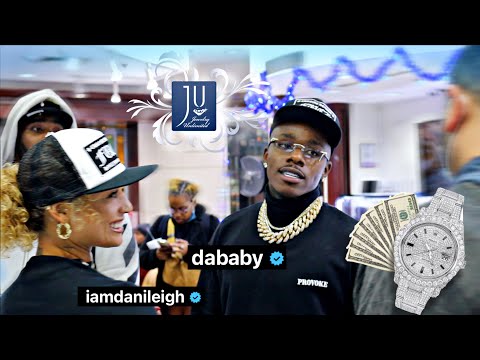 DaBaby & Danileigh spend a BAG at Jewelry Unlimited while eating Hot wings
