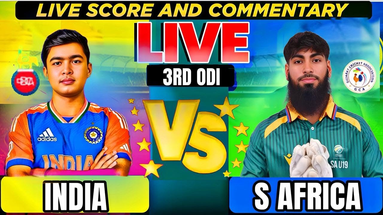 India U19 vs South africa U19, 3RD ODI Match - Live Cricket Score & Commentary | sid Chandra