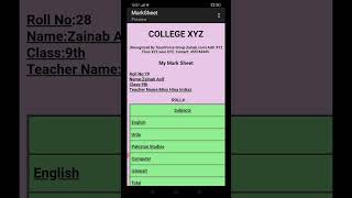 Sample of marksheet using html and JavaScript