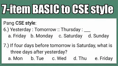 7-item Logical Questions from Basic to CSE Style | Yesterday Today Tomorrow | Word Analogy - DayDayNews