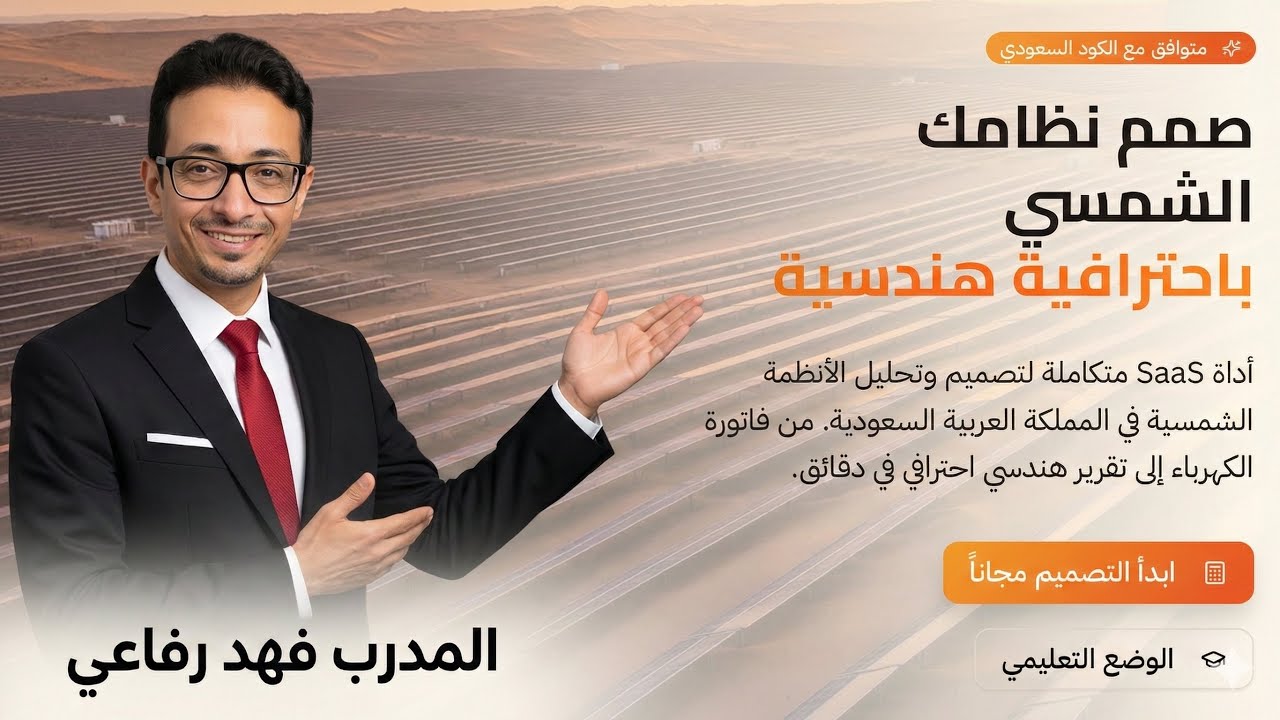 Умный саудовский инструмент для проектирования солнечных энергосистем ⚡ Полное объяснение и демон...