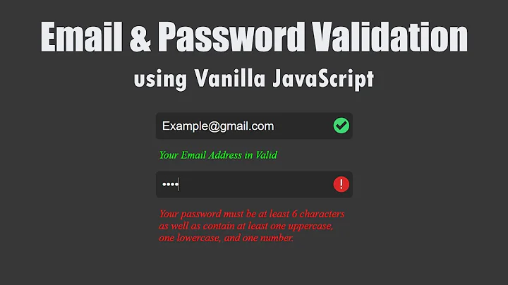 Email & Password Validation Check Using Vanilla Javascript | How To Check Email Valid or Not