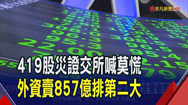 台股崩774點寫最慘 外資賣857億史上第二多  台積電重摔遇以突襲伊 台股盤中急殺1009點｜非凡財經新聞｜20240419 - 天天要聞