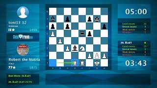 Chess Game Analysis: Robert the Nutria - toni13 12, 1-0 (By ChessFriends.com)
