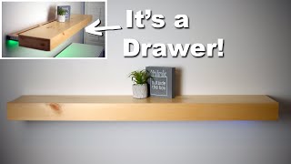 How to Make a Floating Shelf...That's Also a Hidden Drawer! | Free Plan screenshot 3