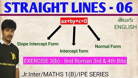 STRAIGHT LINES 06/Exercise 3(b) II Roman 3rd and 4th Bits/CLASS 11/MATHS 1(A)