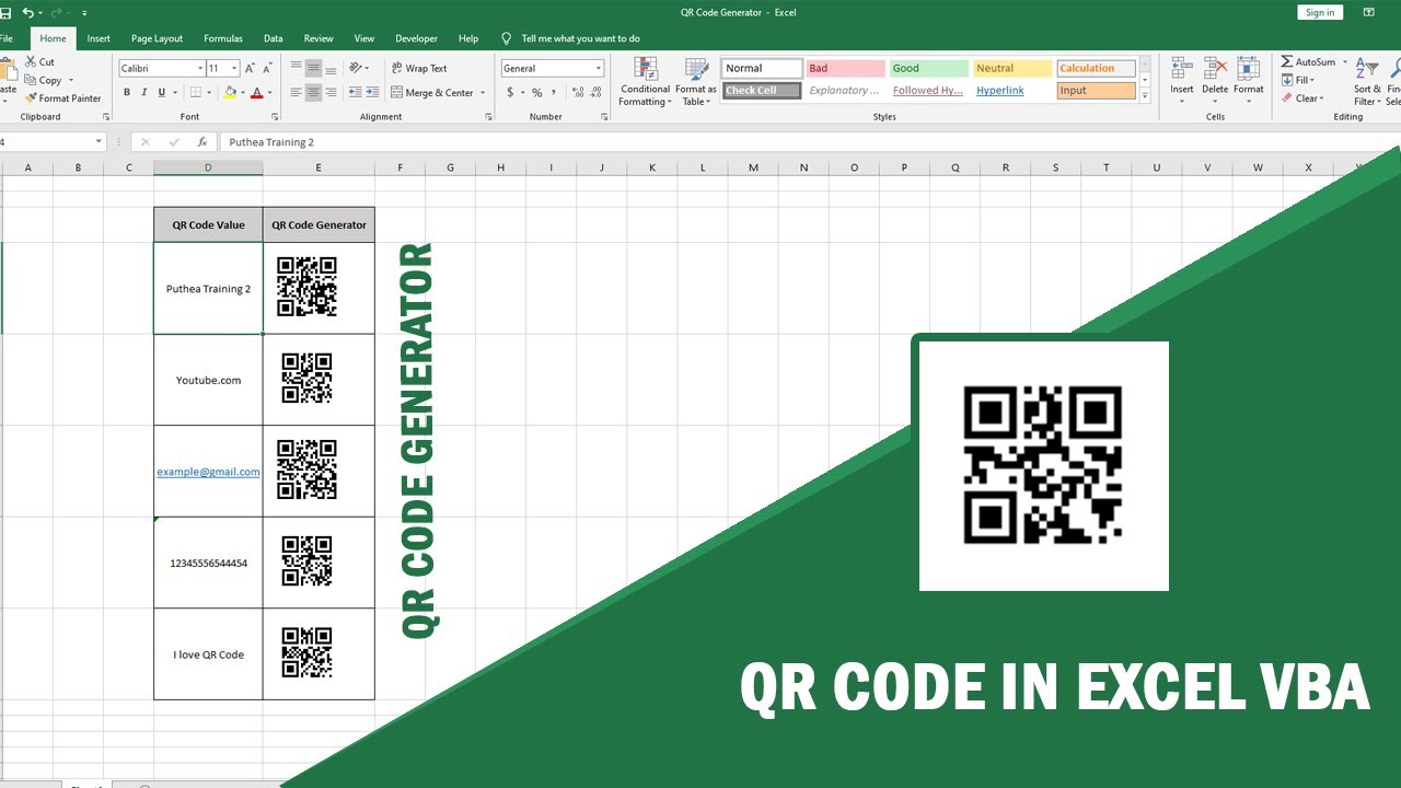 How to generate QR Code in Excel using VBA | Create QR Code In Excel ...