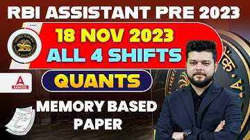 RBI Assistant Memory Based Paper 2023 | RBI Assistant Quant Memory Based Questions | Full Details