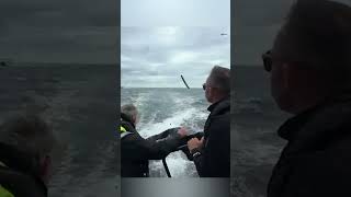 Sydney to Hobart: LawConnect's Christian Beck and Ian Thorpe release petals for Bondi Beach victims.