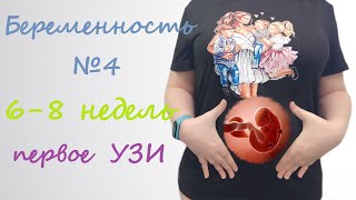 6-8 НЕДЕЛЬ БЕРЕМЕННОСТИ//первое УЗИ//Встала на учет