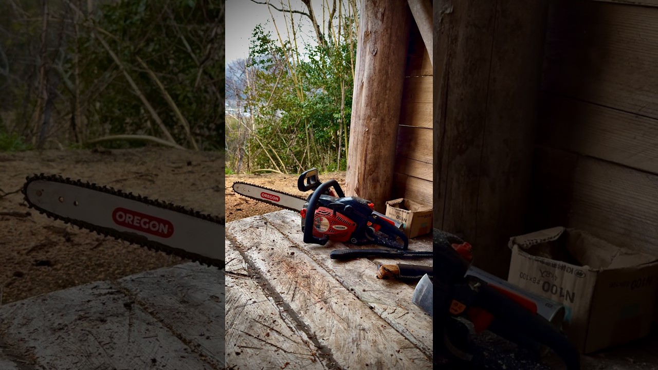 (16) 森で最悪なエリアを、最高の場所に開拓！(bush craft shelter、山小屋の屋根が、ようやく完成しました！)