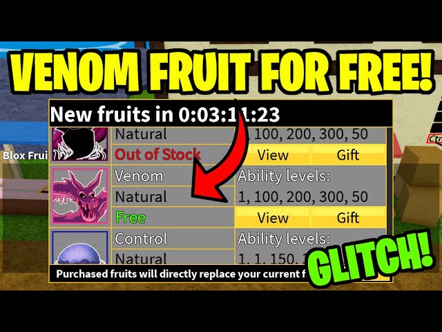 Fruta Venom Blox Fruits - Roblox - DFG