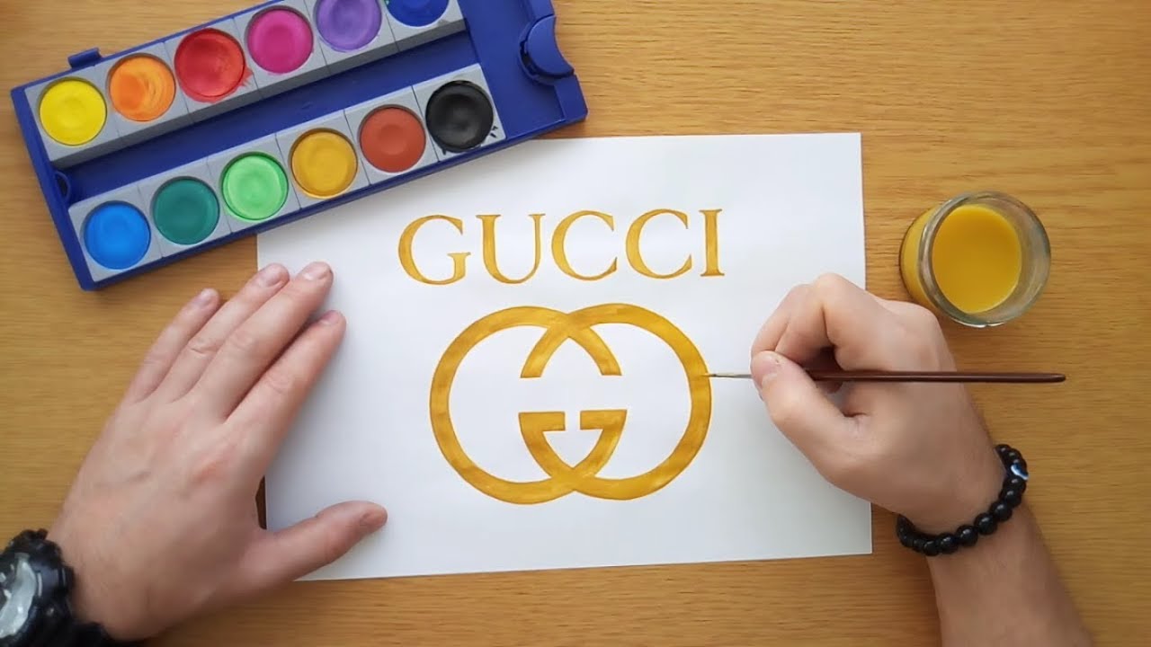how to draw a gucci logo step by step