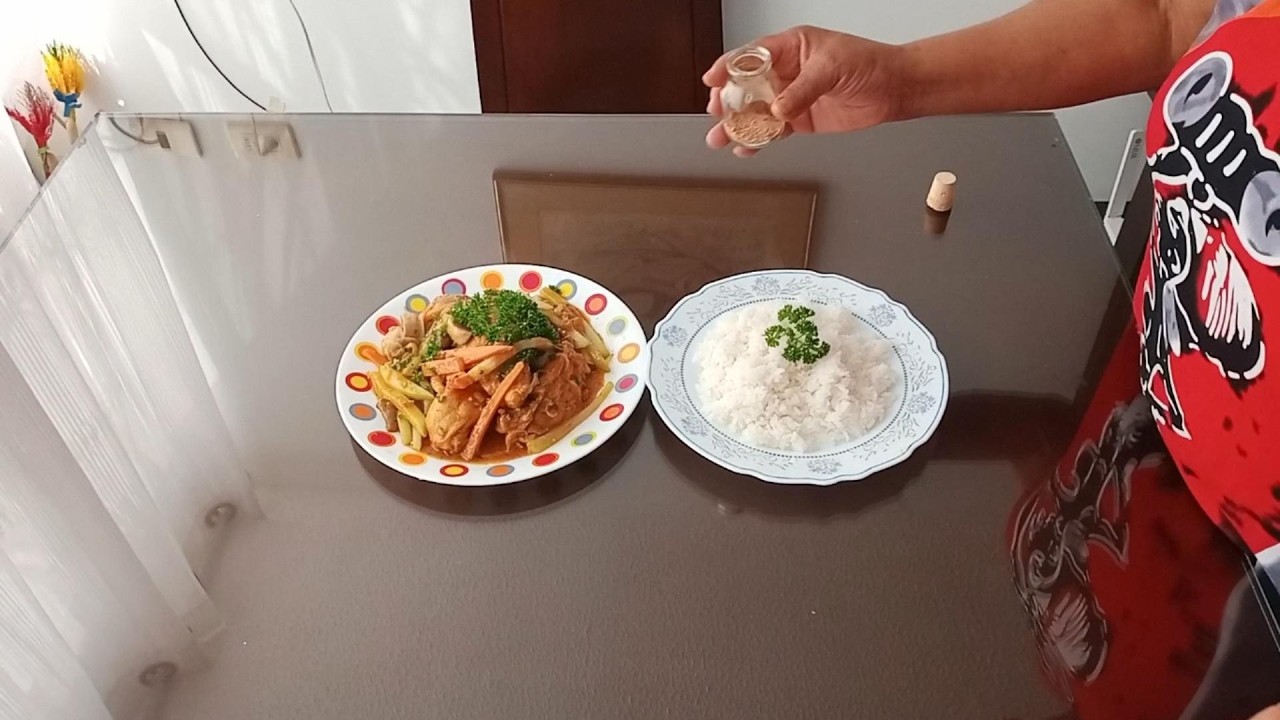 Receta Facil Y Rapida Pollo al Curry con una DELICIOSA Verdura Salteada