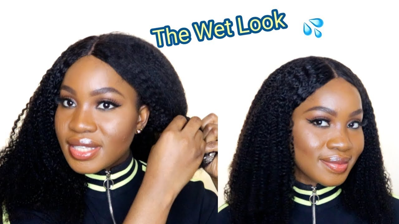 I Tried The Wet Look On My Thick Afro Kinky Curly Hair Wig Youtube