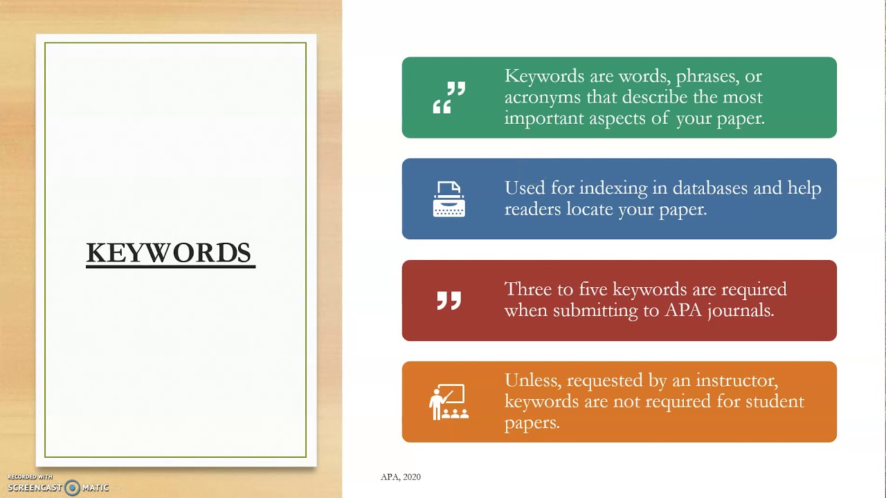 Abstract Keywords Apa 7th Edition Youtube