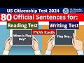 New 2024  uscis official english reading and writing test for us citizenship interview