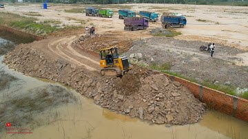 Ultimate Showing Update New Project Operator Talented Skills Play Bulldozer Moving Rock In Water