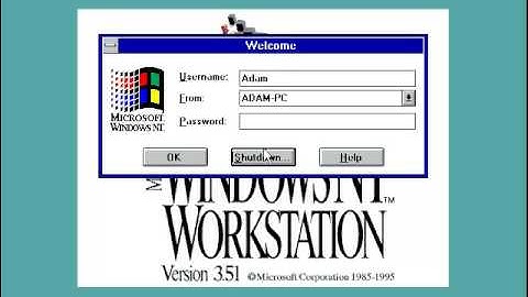 Microsoft Windows NT Workstation Version 3.51 Build 1057 VGA Mode Welcome Box and Shutdown (1995-)