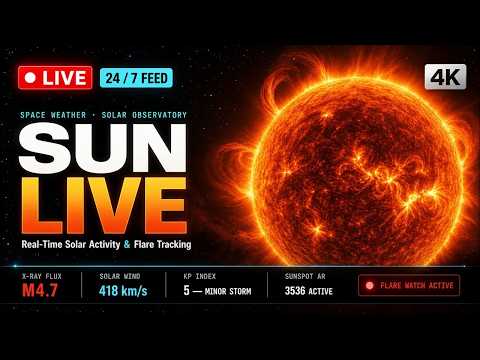 ☀️ SUN LIVE 24/7 🔴 Solar Flares, Sunspots & Space Weather | NASA SDO 4K | September 3, 2026