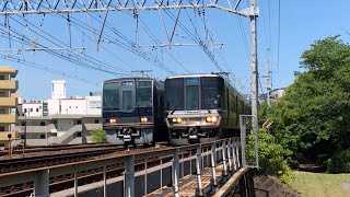 223系2000番台 新快速 ・ 207系 芦屋駅 → さくら夙川駅