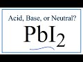 Properties and Reactions of PbI2