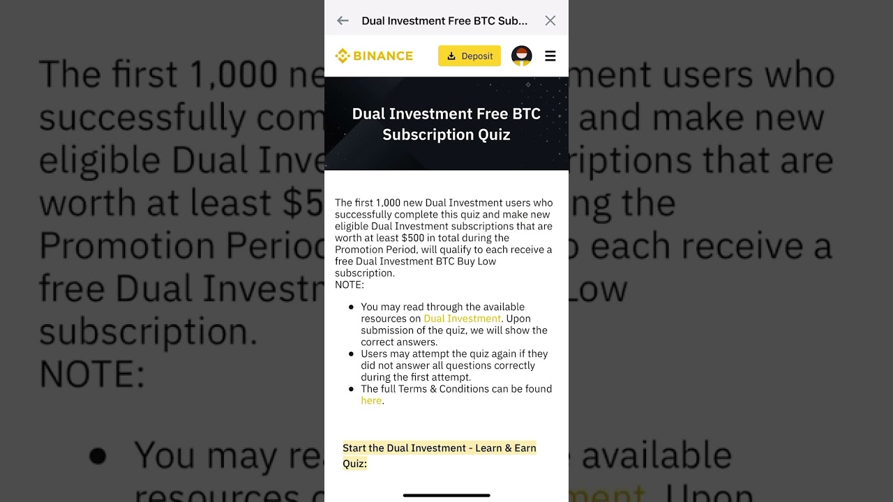 Learn About Dual Investment & Complete a Quiz to Receive a Dual