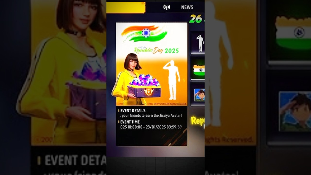 Republic Day free emote 😍 in free fire 🔥