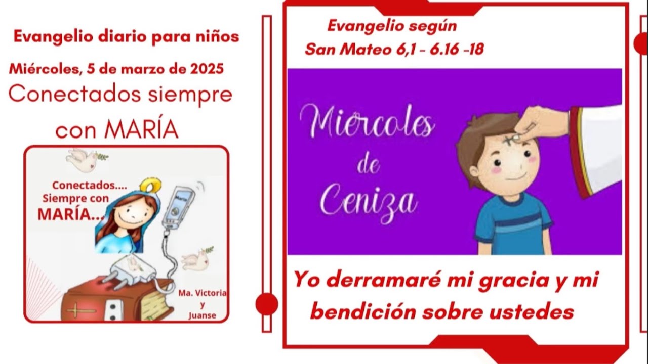 Miércoles 5 de marzo de 2025, evangelio diario para niños según San ...