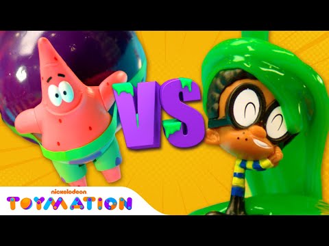 Will the Slime Bucket Fall on Patrick or Clyde?! | Nickelodeon Versus #6 | Toymation Games