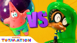 Will the Slime Bucket Fall on Patrick or Clyde! | Nickelodeon Versus #6 | Toymation Games