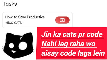 How to stay productive cats video code | 6 October cats code | cats today code