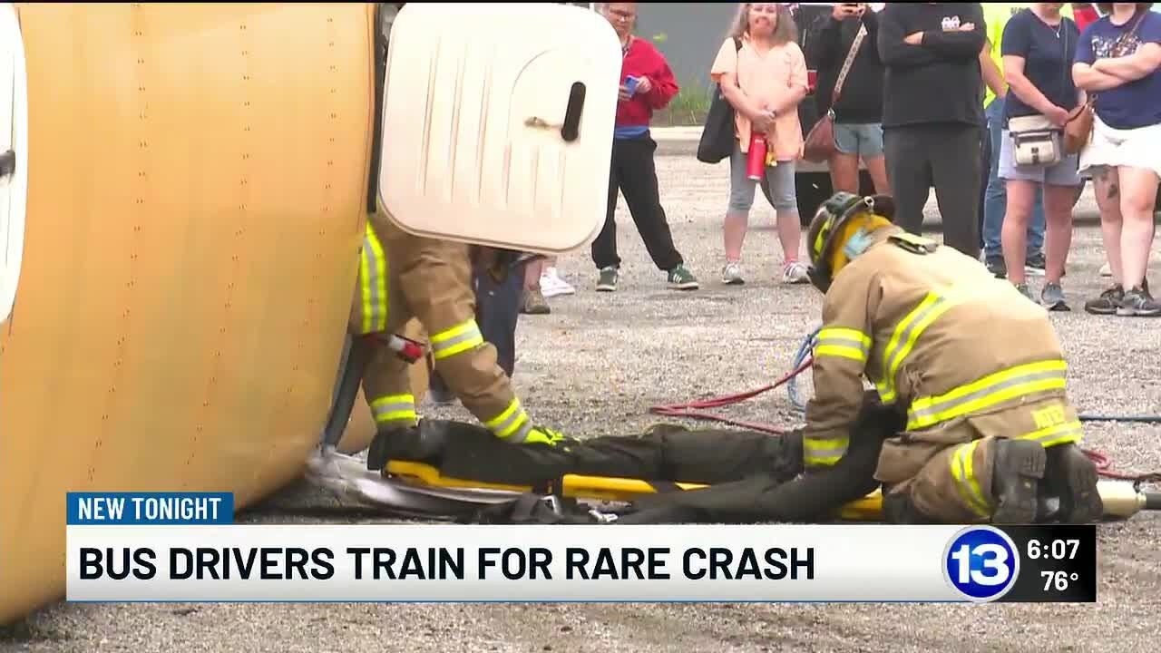Springfield Township school bus drivers train for crash extraditions with fire department