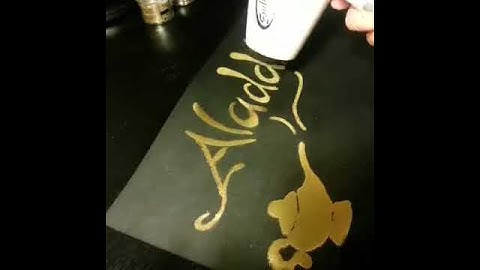 Hand Lettering | Heat Embossing in Gold Glitter Powder - Disney