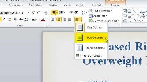 Microsoft PowerPoint: How to Create Columns in a Placeholder