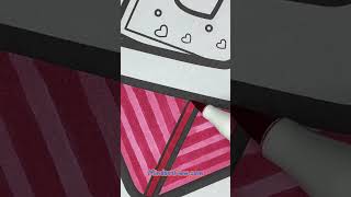 Watch Closely! You’ll Love the Final Touches on This Valentine's Card Coloring Page! #shorts