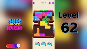Slide Block Rush Level 62 Walkthrough 🧩 | SolutionGuruji 🎮