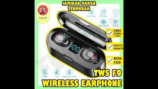 Headset Earphone TWS F9 Wireless Bluetooth LED