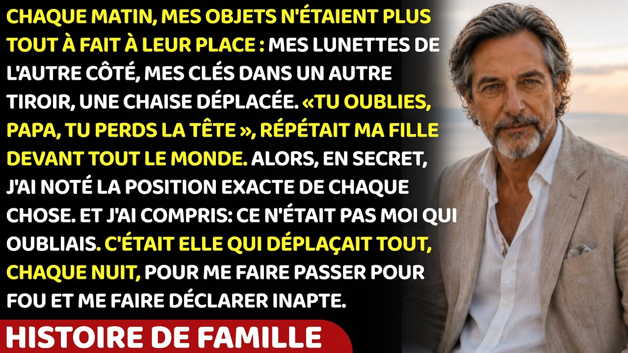 On ne m’a jamais frappé. On ne m’a jamais volé au grand jour. Pourtant, chaque nuit, mes lunettes changeaient de côté, mes clés de tiroir, ma chaise d’angle. Un millimètre ici, un centimètre là....