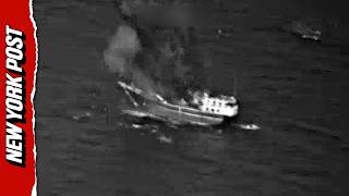 Information US Forces Blow Up Iran-Linked Vessel Accused of Tracking American Warships News