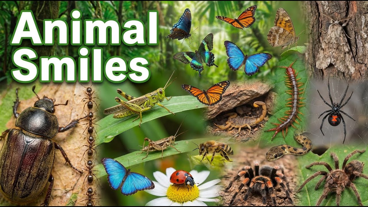 Animal Smiles. Beautiful Insects In Forest And Natural