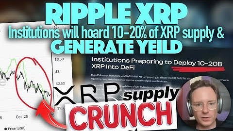 DECEMBER Numbers Show Ripple XRP Supply Crunch + Institutions Will Hold 10-20% of Supply & Get Yield