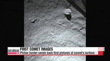 Philae lander sends back first pictures of comet′s surface   혜성 탐사로봇 필레, 착륙 후 첫