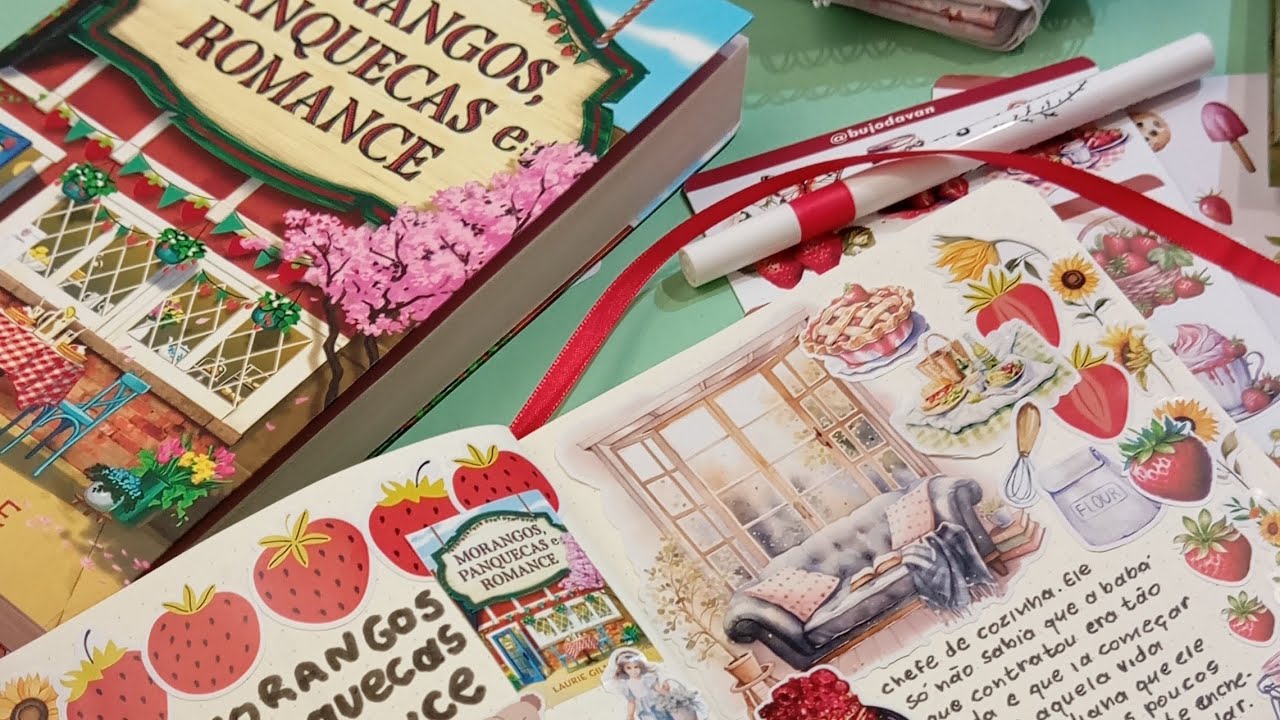 🦎📖 Iniciando meu book journal com vocês + resenha do livro Morangos, Panquecas e Romance 