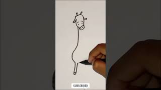 Easy Giraffe Drawing🦒 | How to Draw a Giraffe #shorts