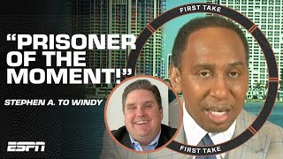 Stephen A. calls Brian Windhorst a 'prisoner of the moment' for his Jokic-Curry claims | First Take