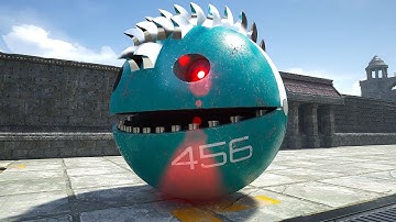 Pacman and Chain Chomp’s Epic Escape: Battling Robot Cat, Spiky Monster, and Desert Worm in a Maze