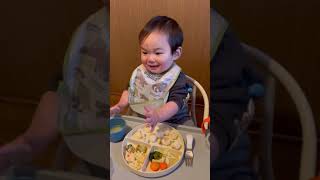 朝ごはん後のルーティン付き‼️1歳4ヶ月boyの朝ごはんの様子🥣