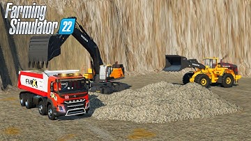 FS22 Mega Mining Project! Volvo Excavator & Wheel Loader Loading Truck